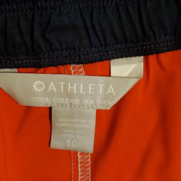 Athleta- Oahu Colorblock Athletic Shorts with Drawstring Waistband- Size10 - Picture 2 of 5
